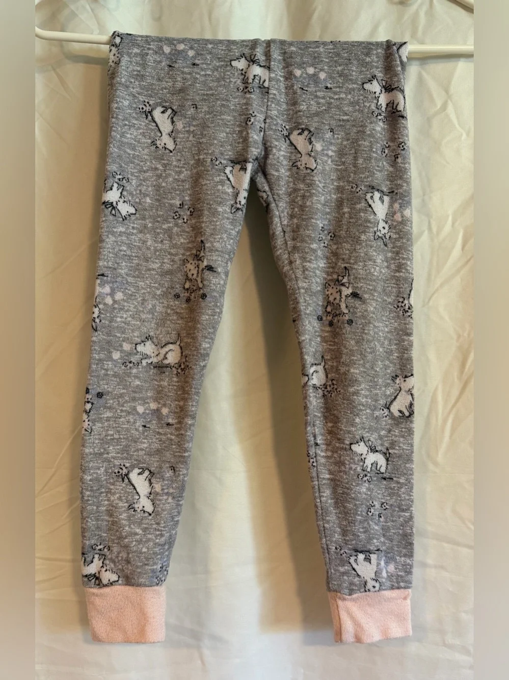 Laura Ashley Gray Fox & Paw Print Long-Sleeve Tee with Pink Trim